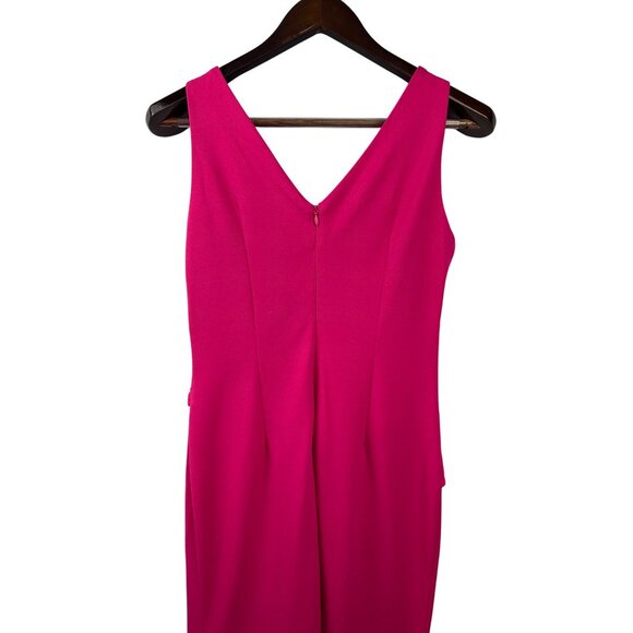 Women’s FQA Small Magenta Evening Dress with Ruffled Knot Design - Picture 5 of 7